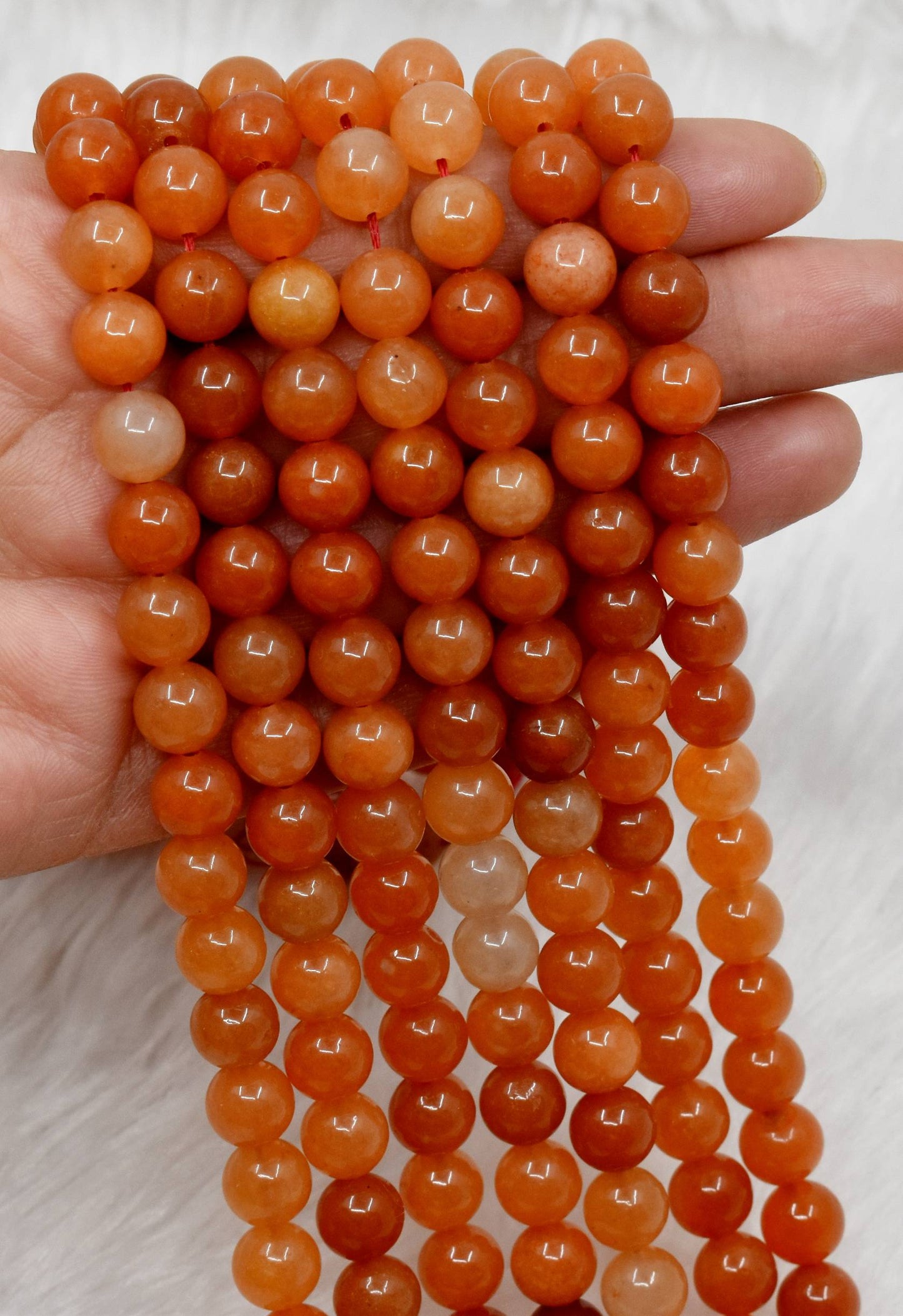 Red Aventurine Gemstone Beads