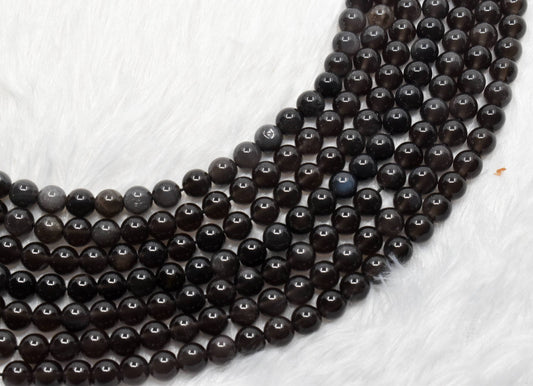 Silver Sheen Obsidian Gemstone Beads