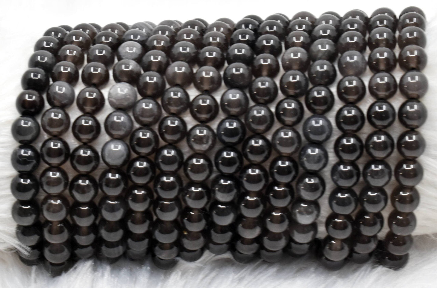 Silver Sheen Obsidian Gemstone Beads
