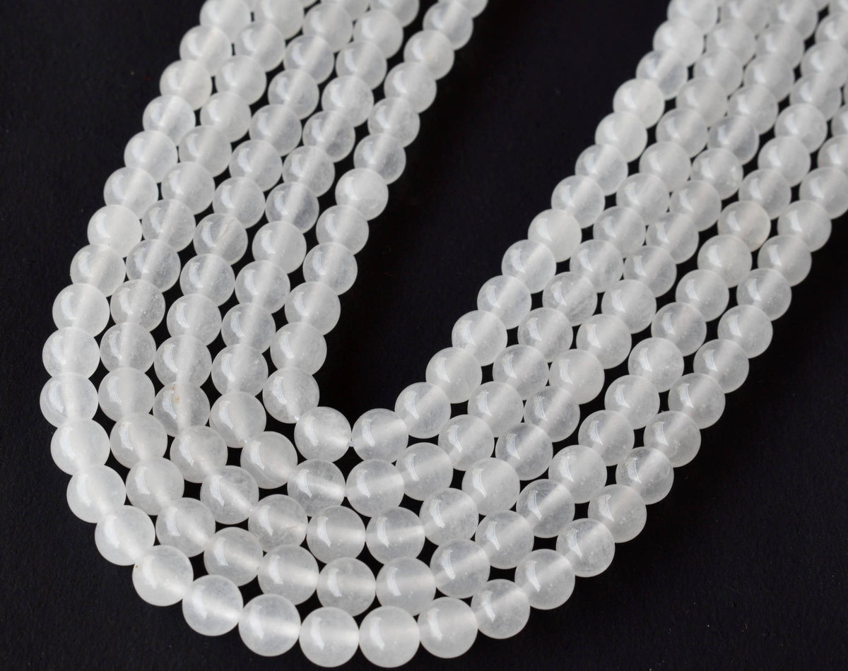White Agate Gemstone Beads