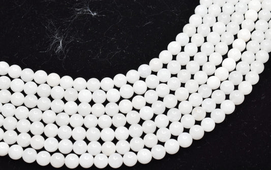 White Agate Gemstone Beads