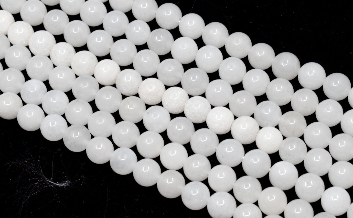 White Agate Gemstone Beads