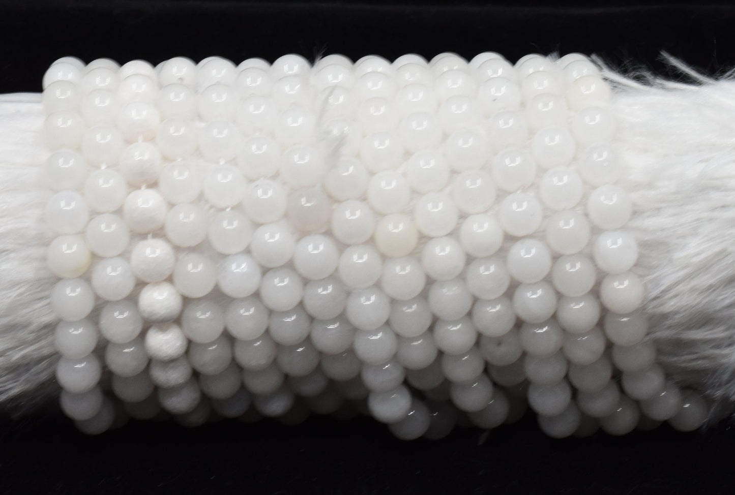 White Agate Gemstone Beads