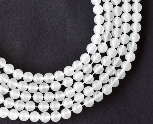 White Agate Gemstone Beads