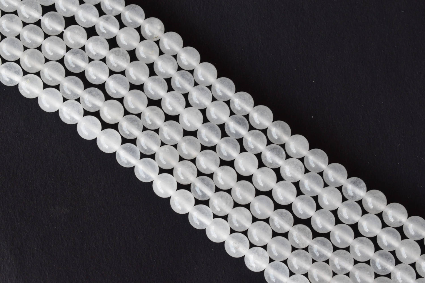 White Agate Gemstone Beads
