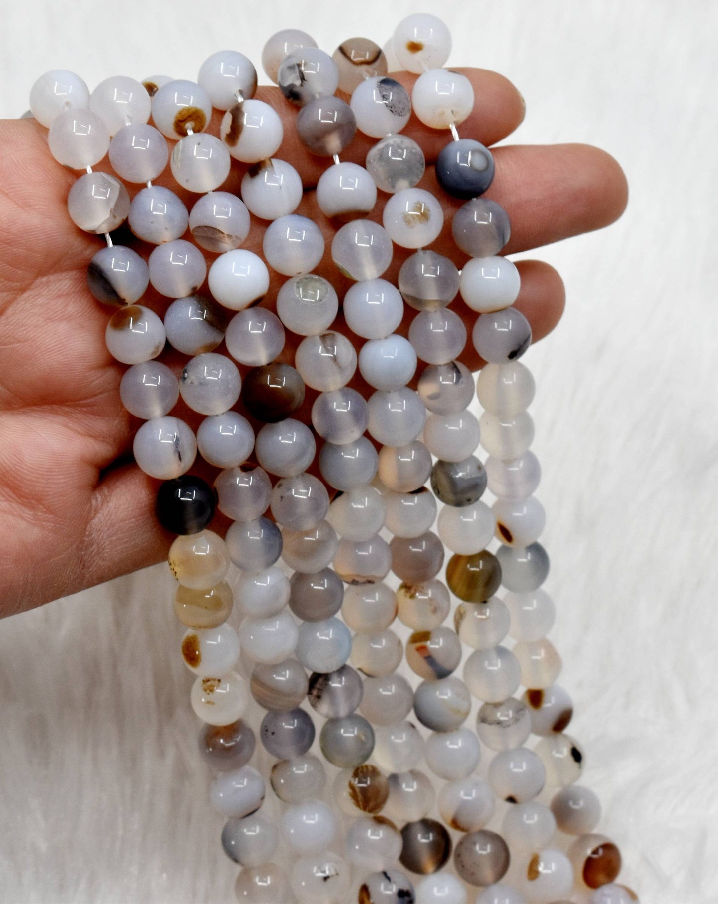 White Onyx Gemstone Beads