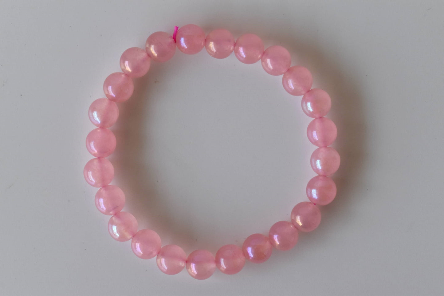 Aura Quartz Rose Quartz Bracelet Round Beaded Bracelet