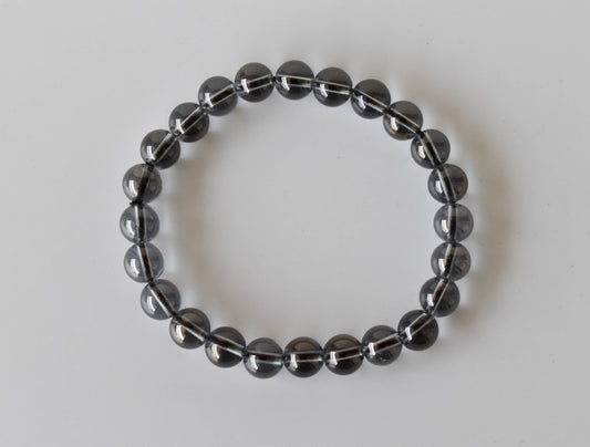 Aura Quartz Smokey Quartz Bracelet, Round Beaded Bracelet