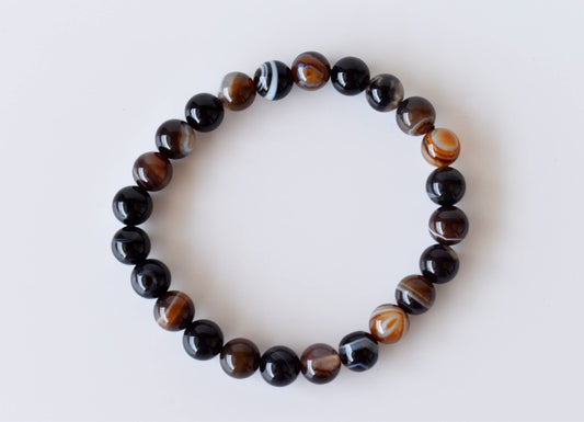 Black Sulemani Agate Gemstone Bracelet