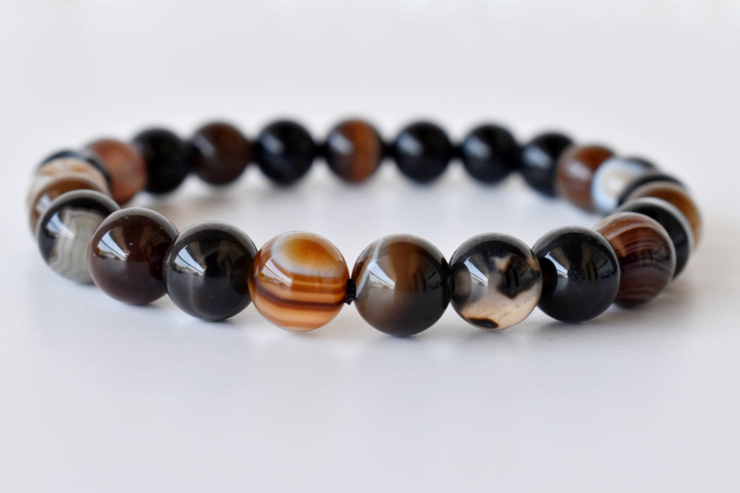 Black Sulemani Agate Gemstone Bracelet