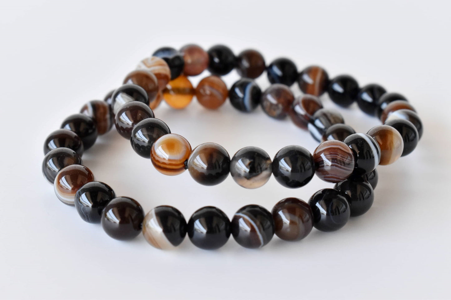Black Sulemani Agate Gemstone Bracelet