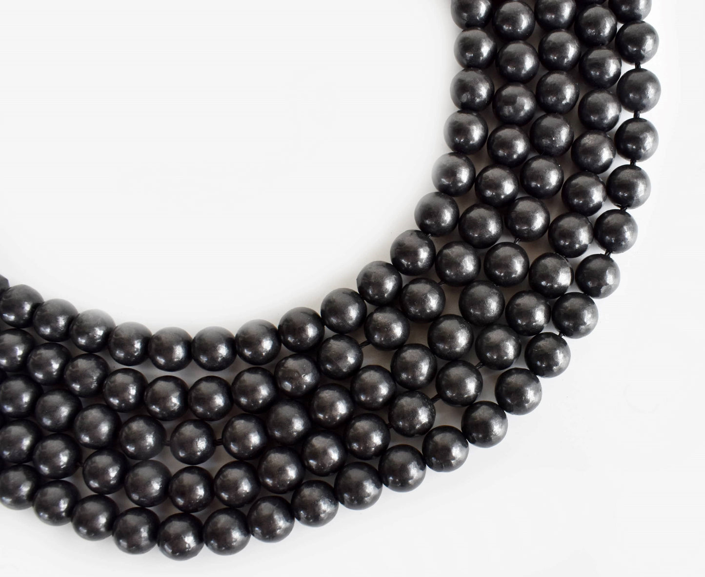 Black Shungite Gemstone Beads