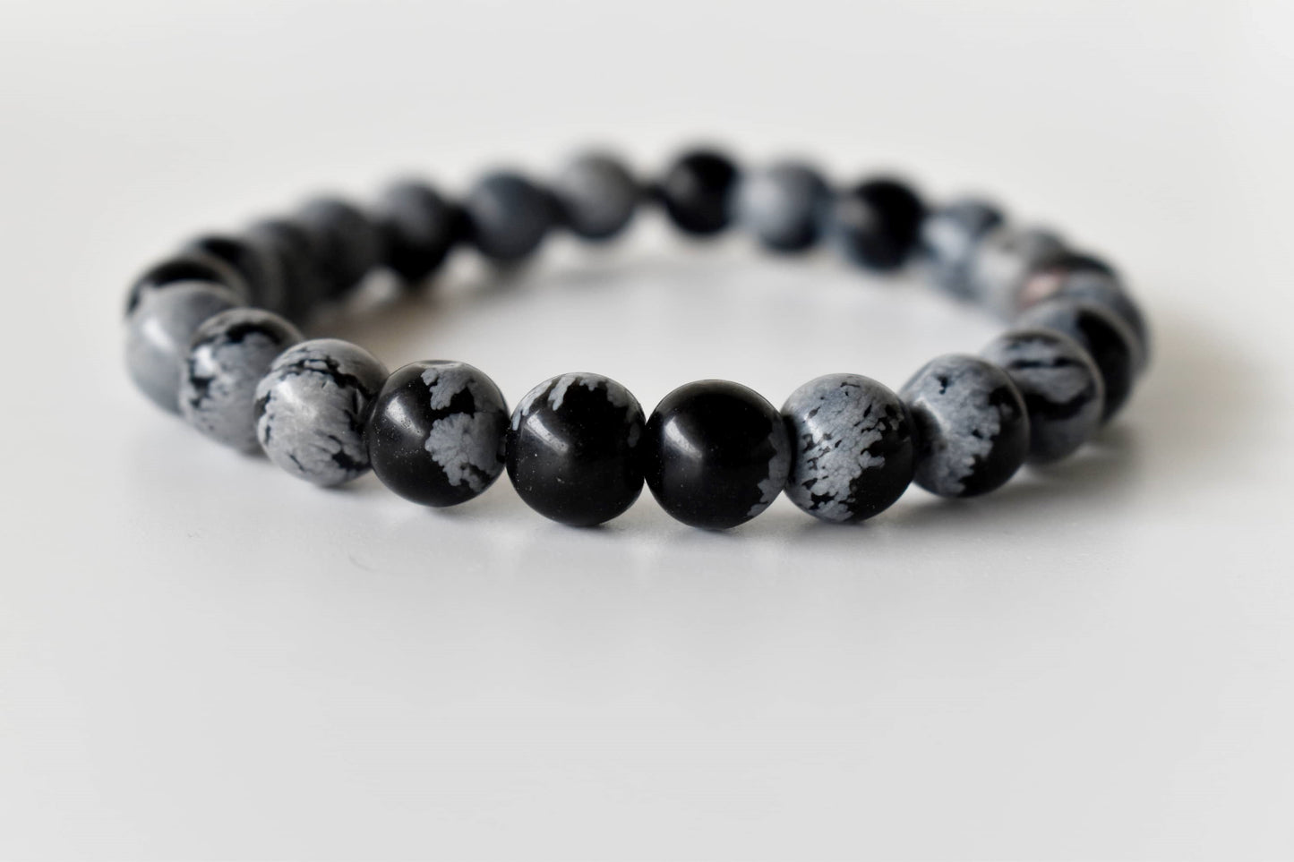 Snowflake Obsidian Gemstone Bracelet