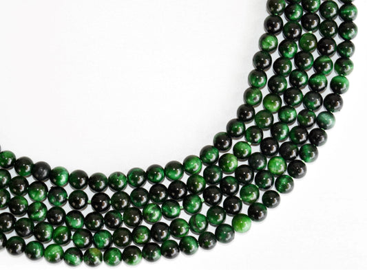 Tiger Cats Eye Green Gemstone Beads