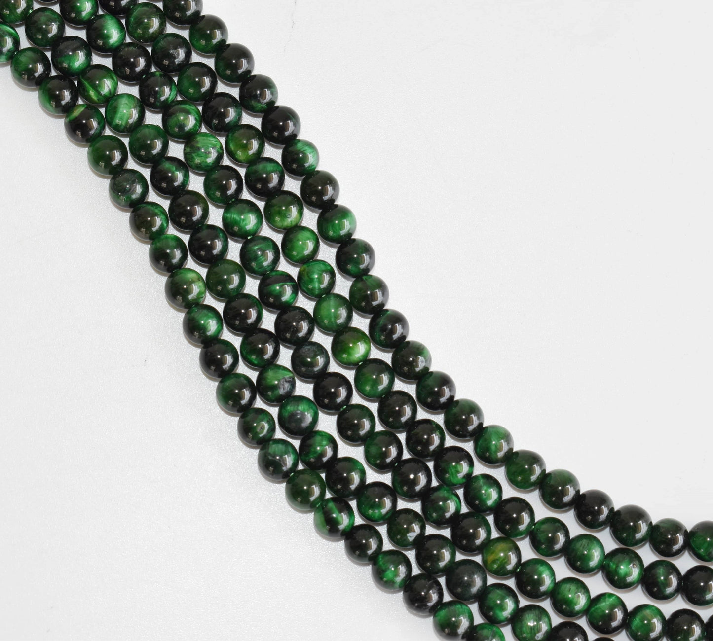 Tiger Cats Eye Green Gemstone Beads