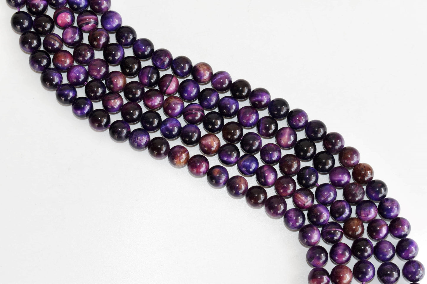 Tiger Cats Eye Violet Gemstone Beads