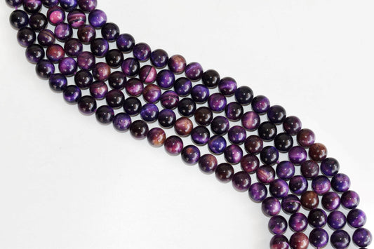 Tiger Cats Eye Violet Gemstone Beads