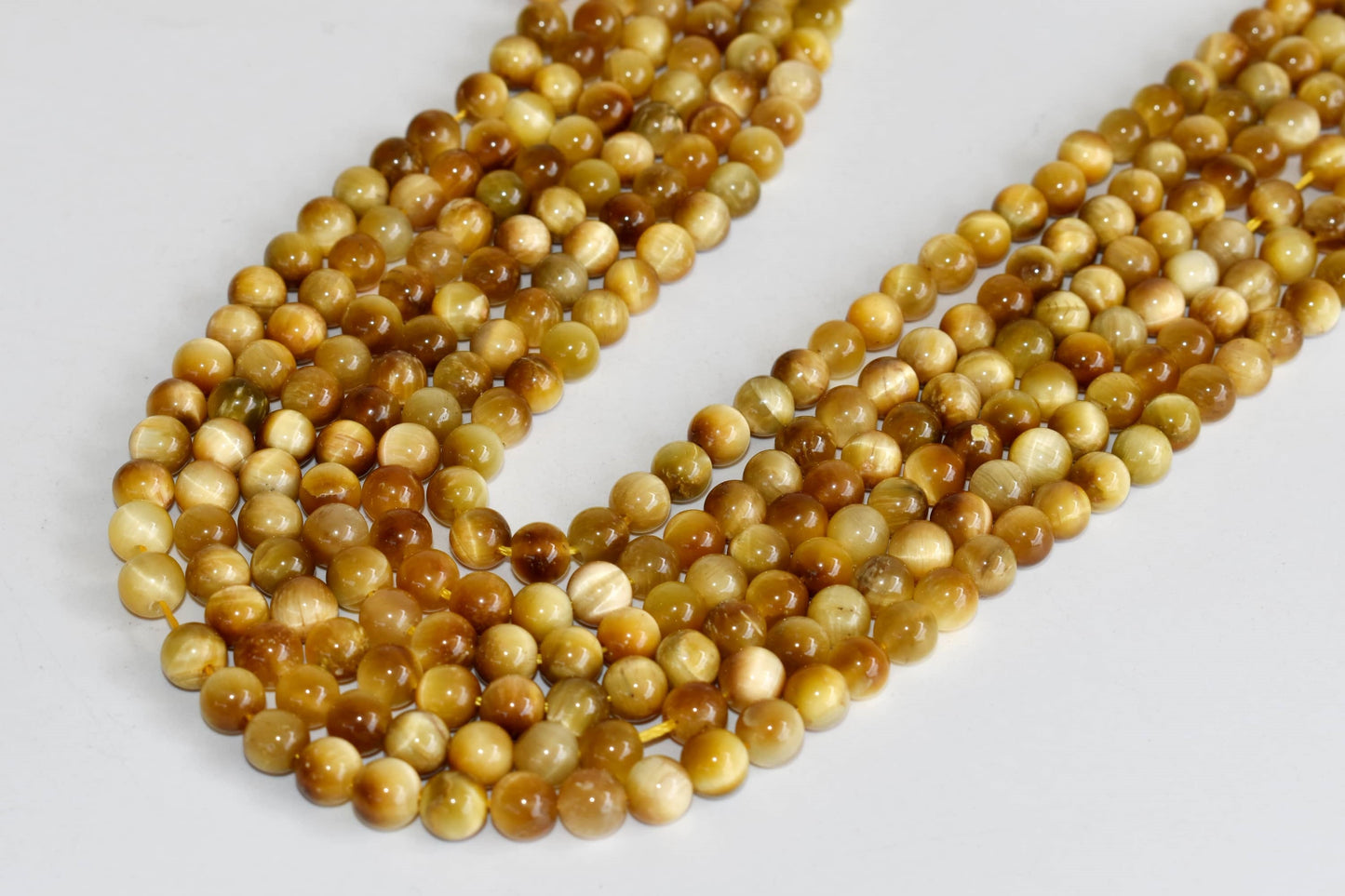 Tiger Cats Eye Yellow Gemstone Beads