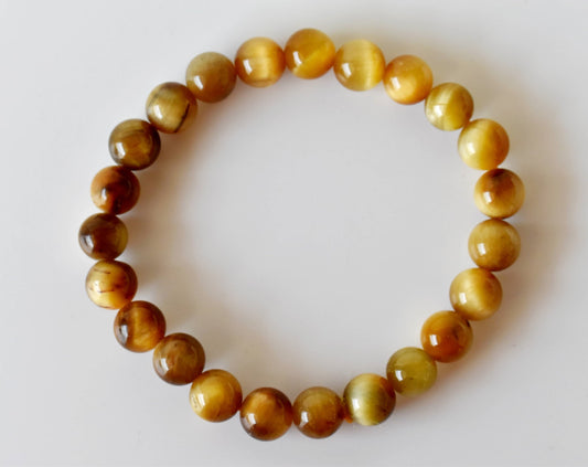 Tiger Cats Eye Yellow Gemstone Bracelet