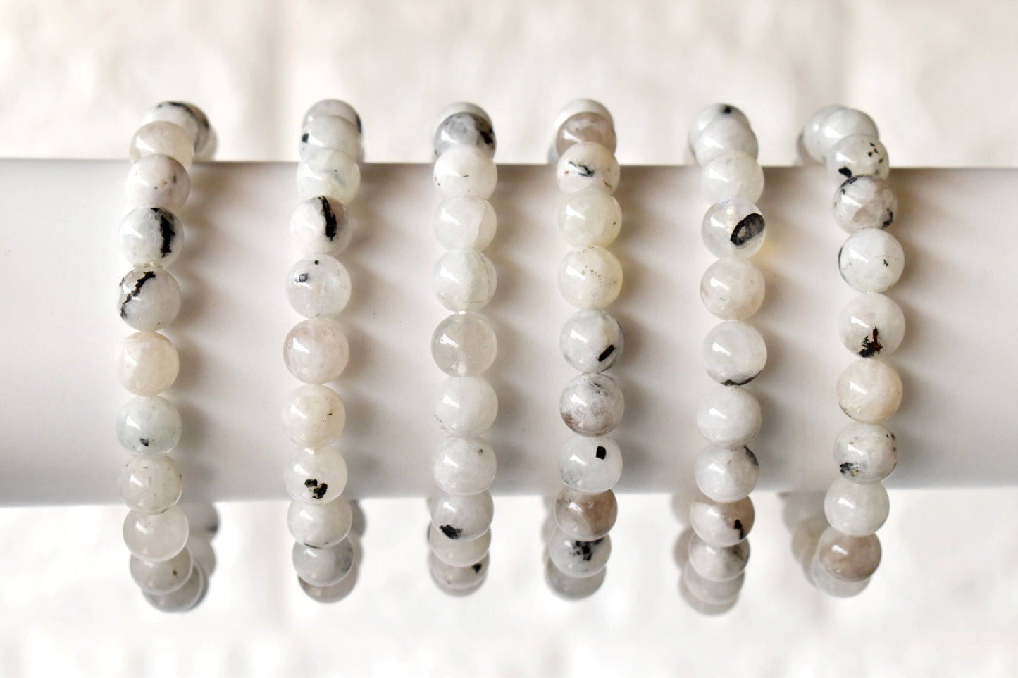 White Rainbow Moonstone Gemstone Bracelet