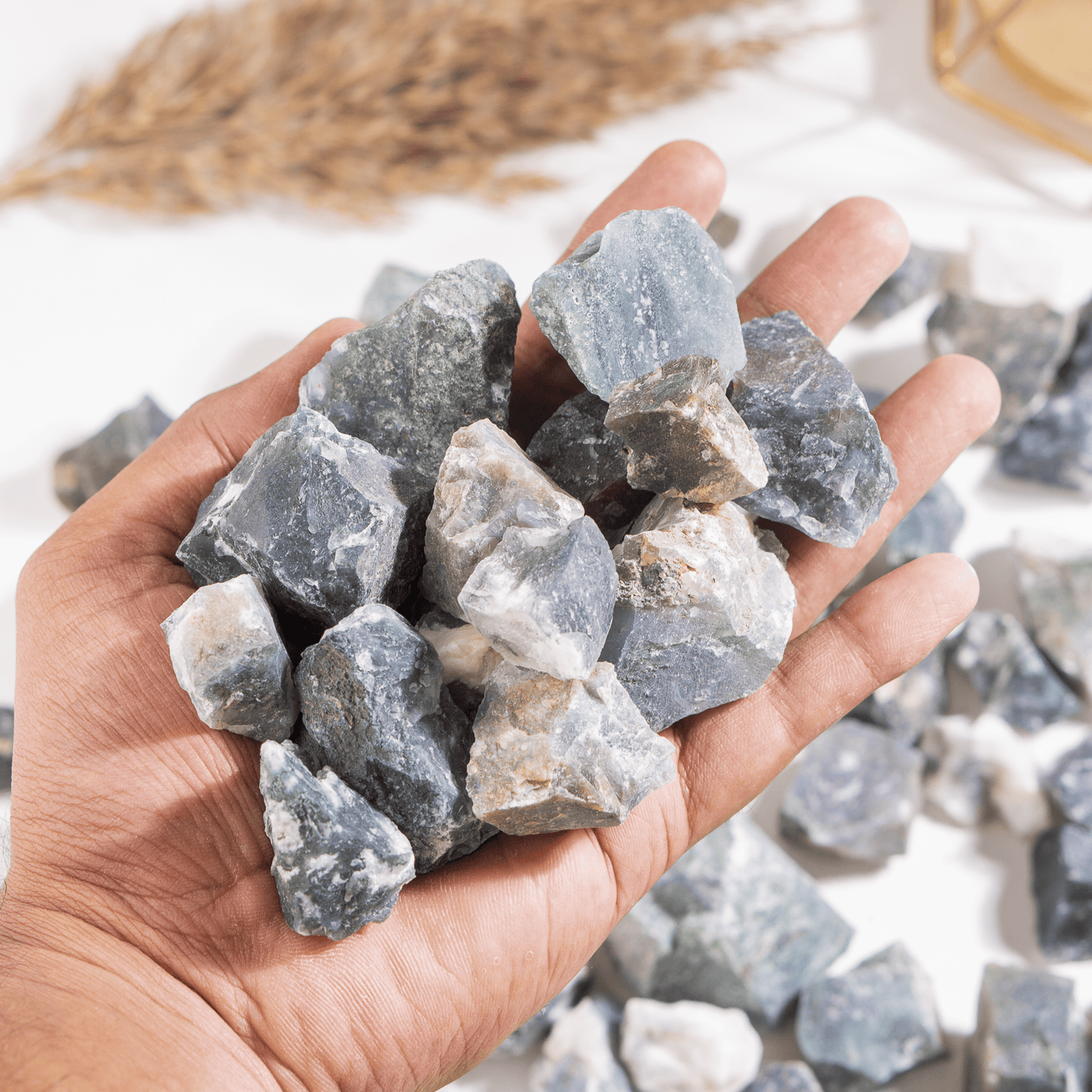 1Kg Moss Agate Rough Stones
