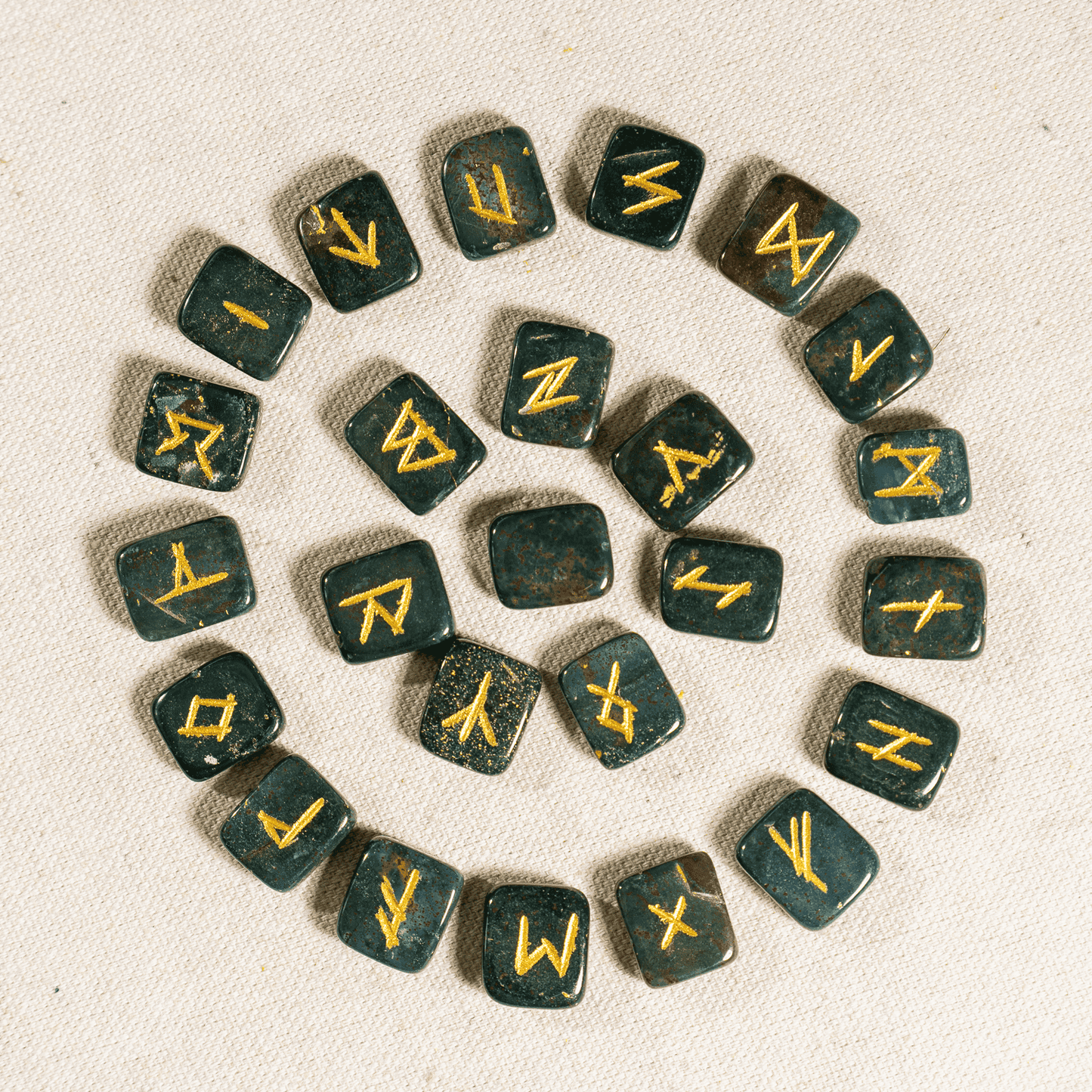 Bloodstone Rune Sets with Black Velvet Pouch and Rune Card