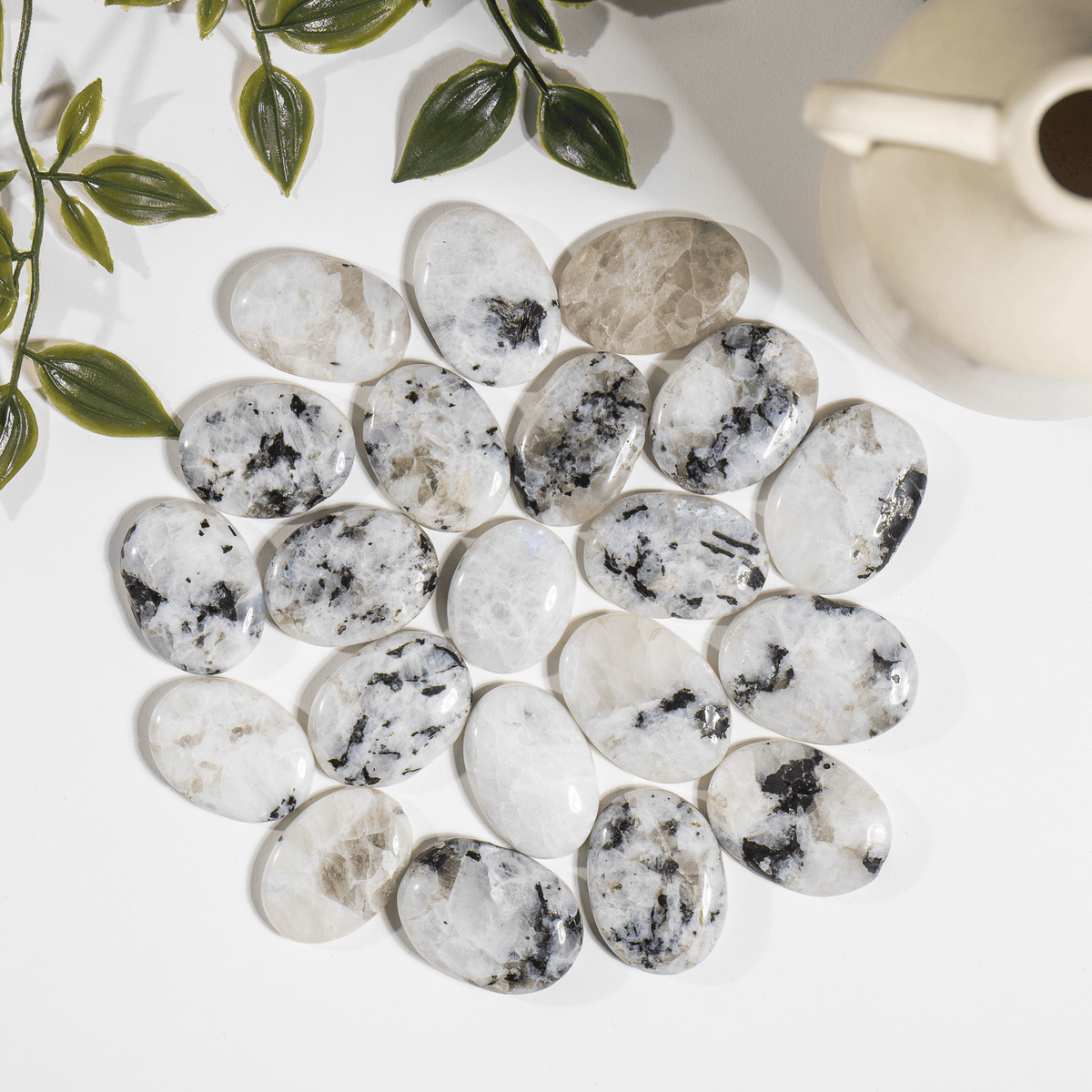 Genuine Rainbow Moonstone Flat Stone