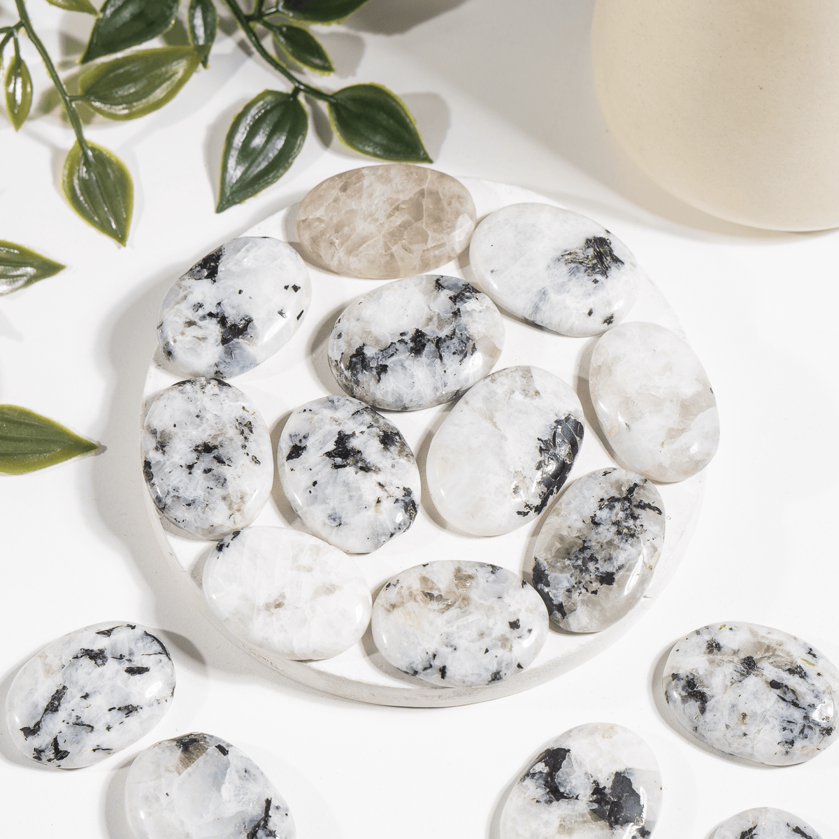 Genuine Rainbow Moonstone Flat Stone