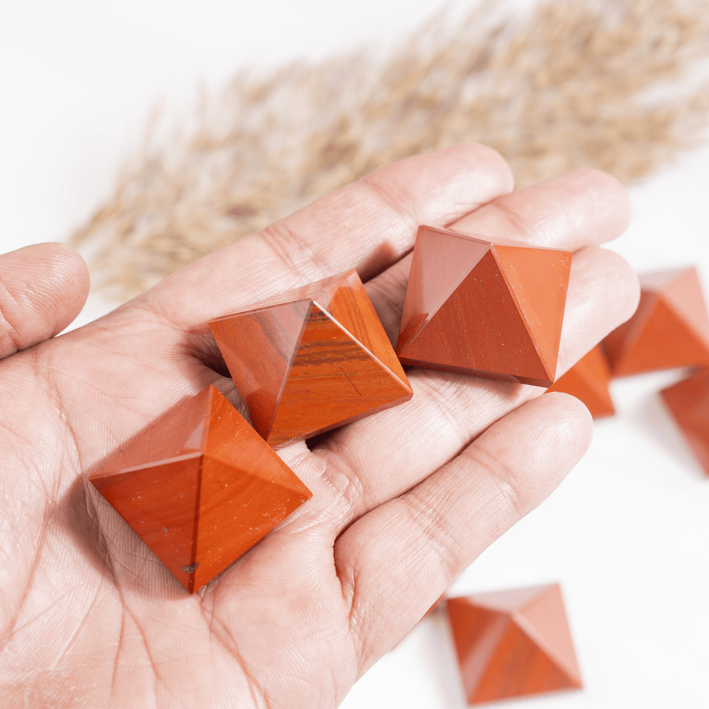 1" Red Jasper Crystal Pyramids