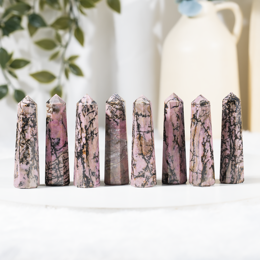1kg Rhodonite Obelisk Tower Point (11-13Pcs)