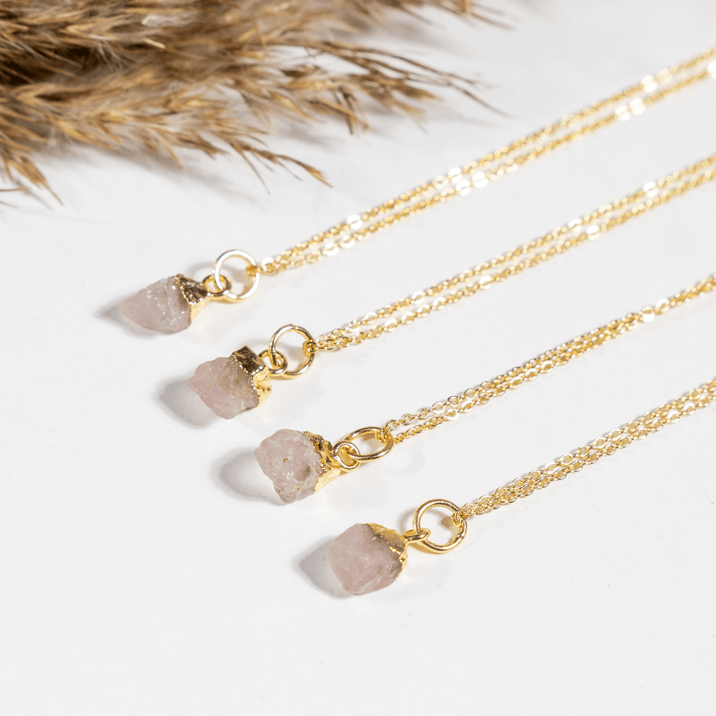 Raw Rose Quartz Crystal Pendant | Natural Gemstone Jewelry | Gemstone Pendant | Healing Crystal Pendant