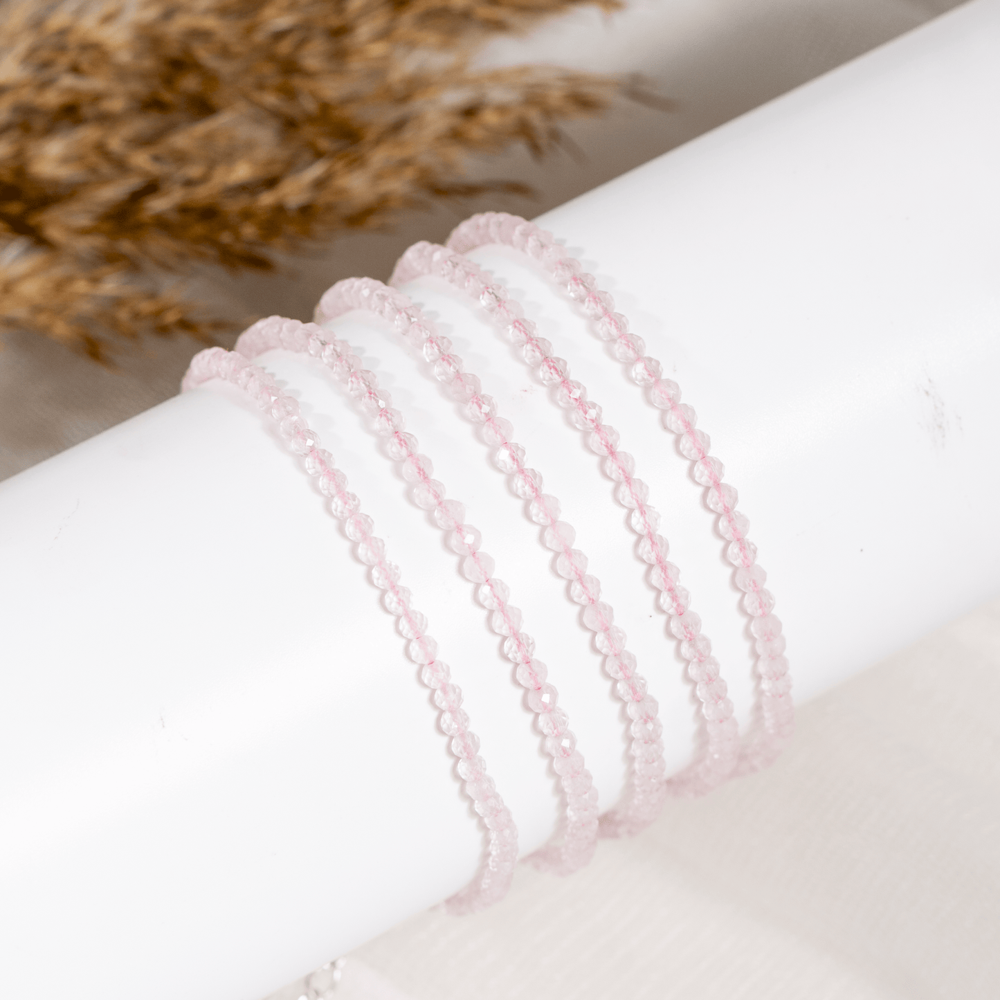 Rose Quartz Crystal Anklet | Natural Healing Crystal Anklet | Energy Protection & Spiritual Jewelry
