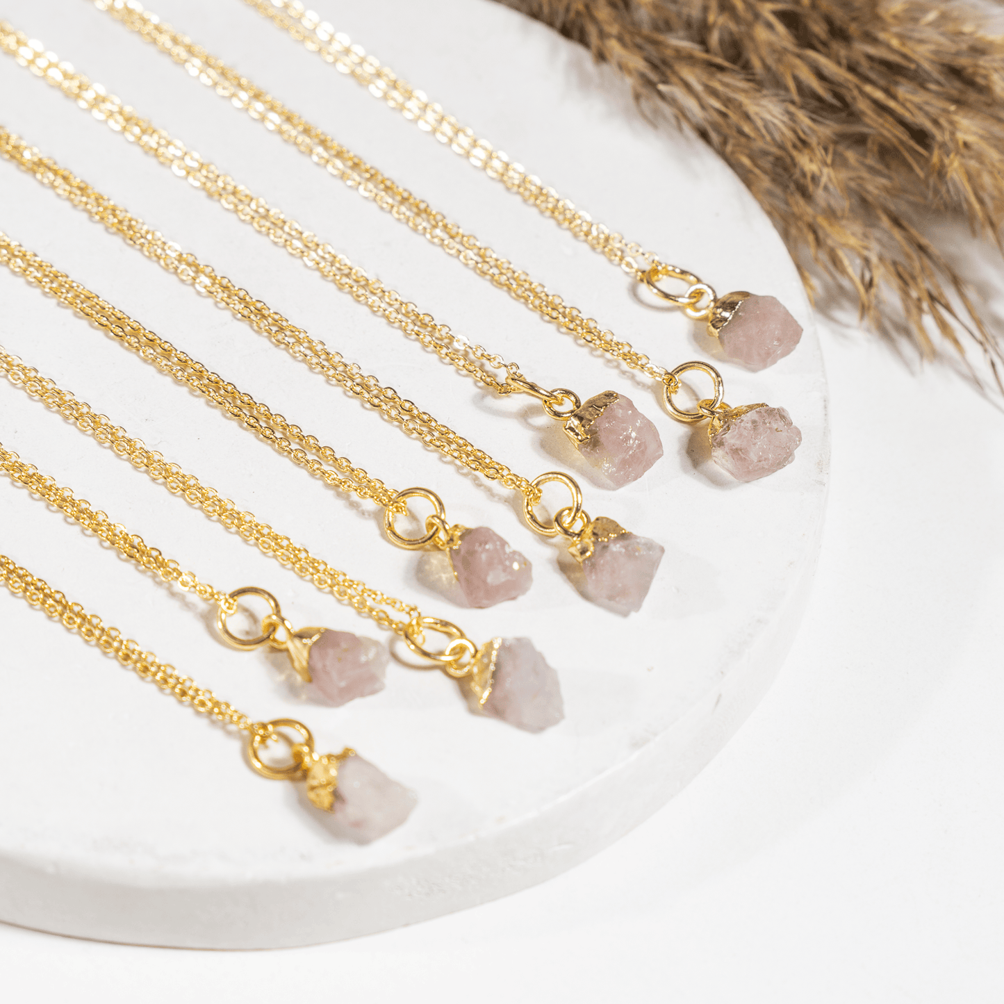 Raw Rose Quartz Crystal Pendant | Natural Gemstone Jewelry | Gemstone Pendant | Healing Crystal Pendant