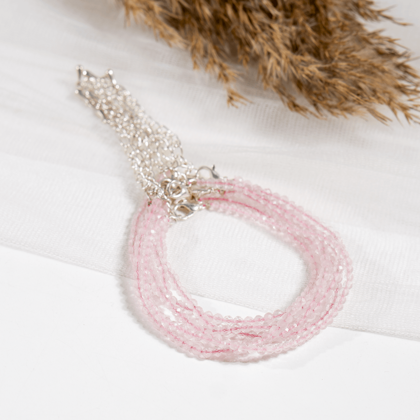 Rose Quartz Crystal Anklet | Natural Healing Crystal Anklet | Energy Protection & Spiritual Jewelry
