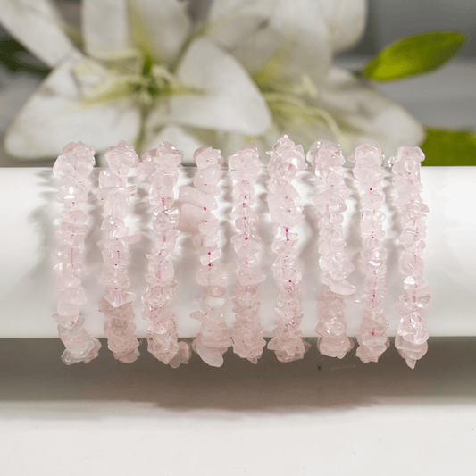 Rose Quartz Gemstone Chip Bracelet