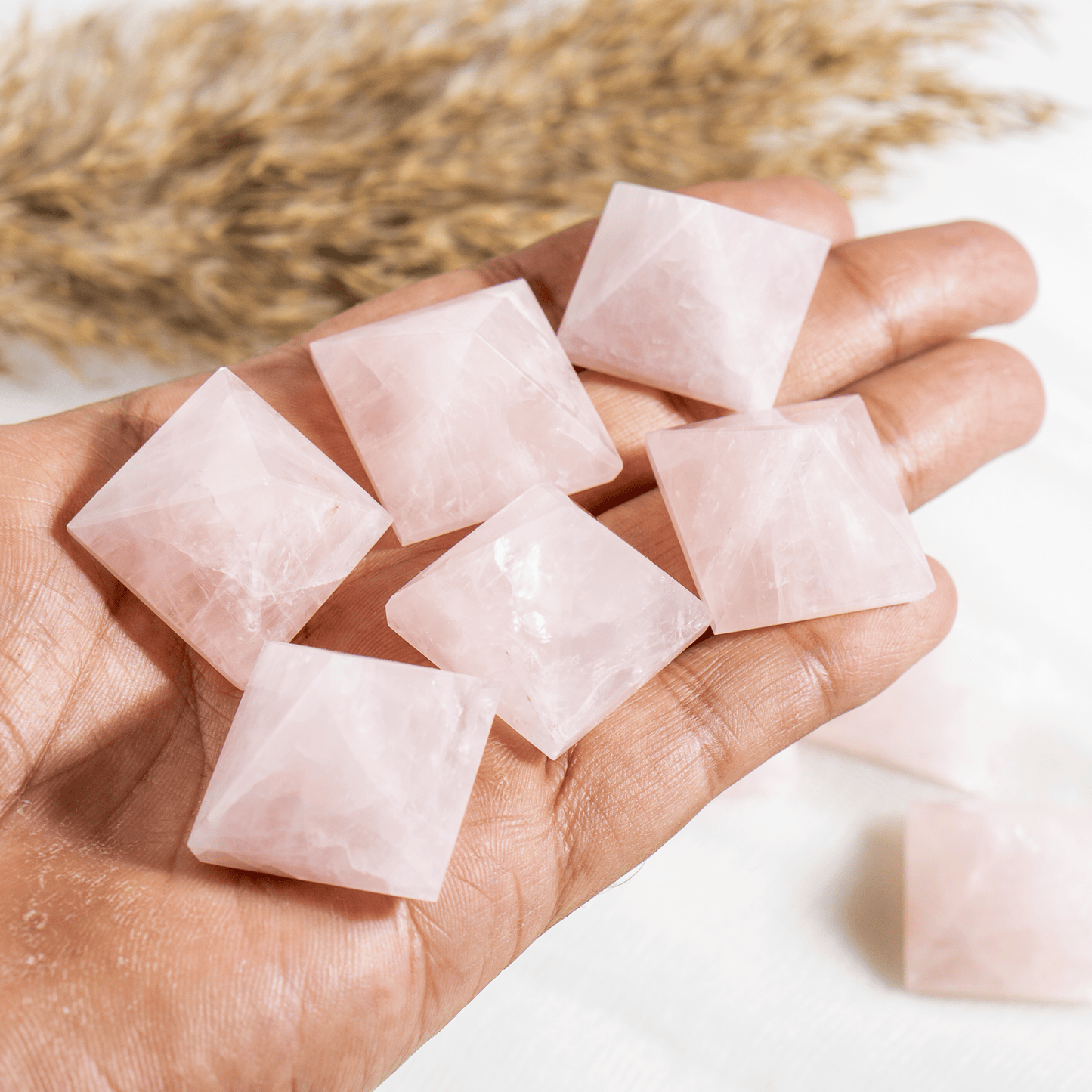 1" Rose Quartz Crystal Pyramids