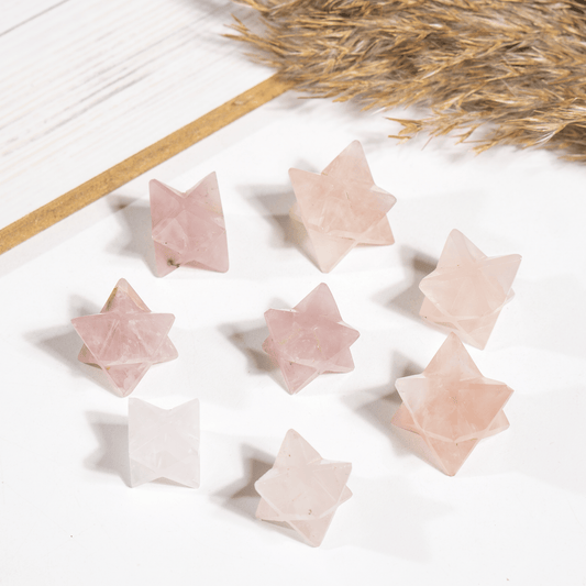 Rose Quartz Merkaba Stars