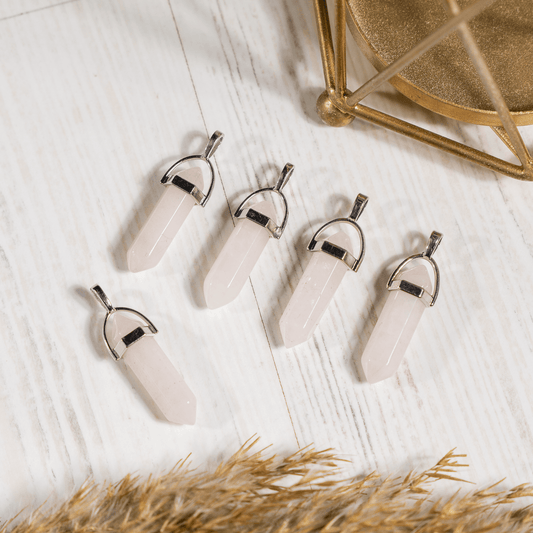 Rose quartz Crystal Pendant | Double Terminated Crystal Point | Natural Gemstone Jewelry | Pendant Necklace