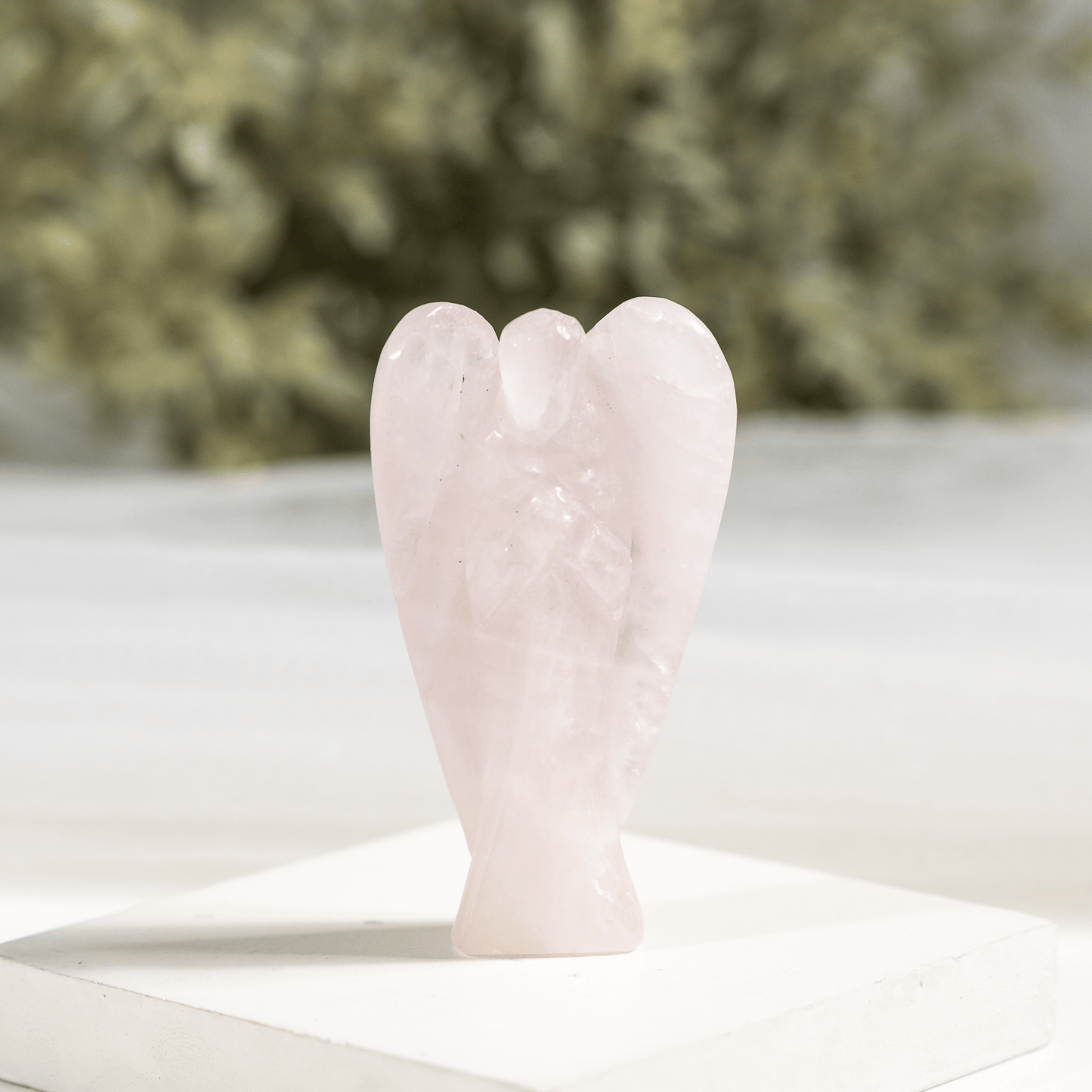 2'' Rose Quartz Angel, Gemstone Peace Angel