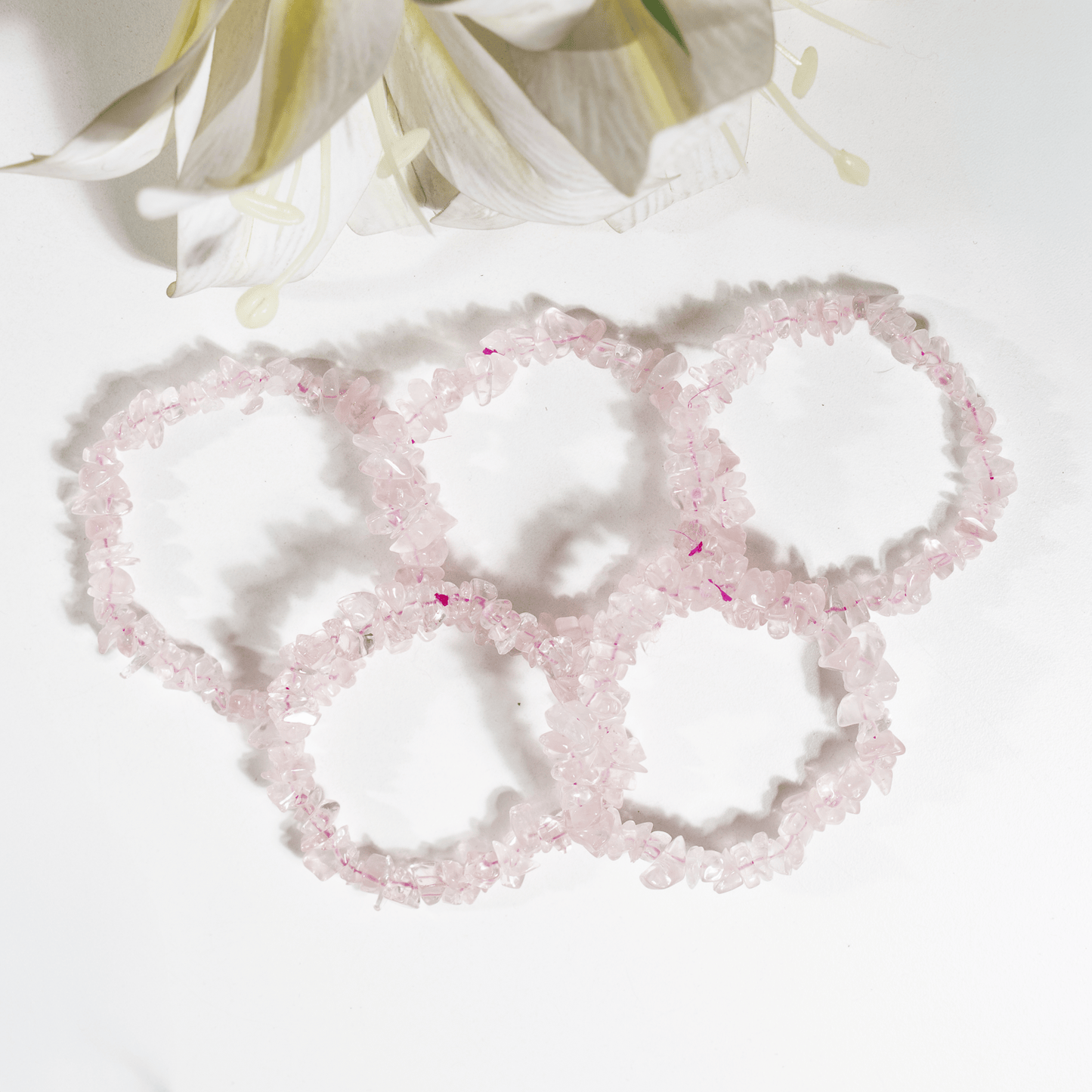 Rose Quartz Gemstone Chip Bracelet