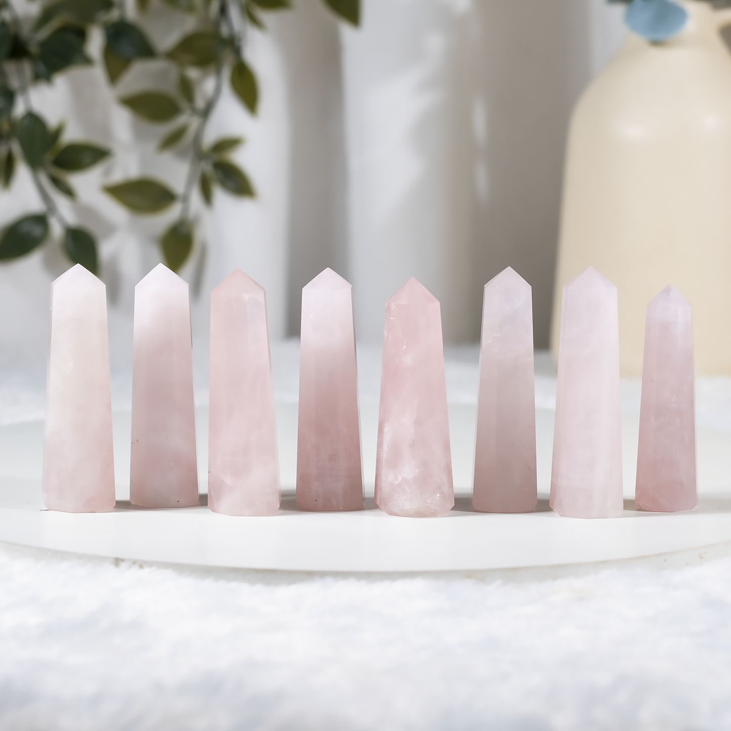 1kg Rose Quartz Obelisk Tower Point (12-14Pcs)