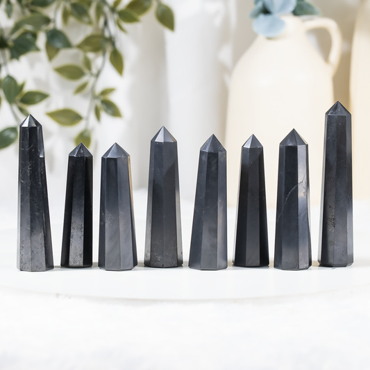 Shungite Black Obelisk Tower Point (11-13Pcs)