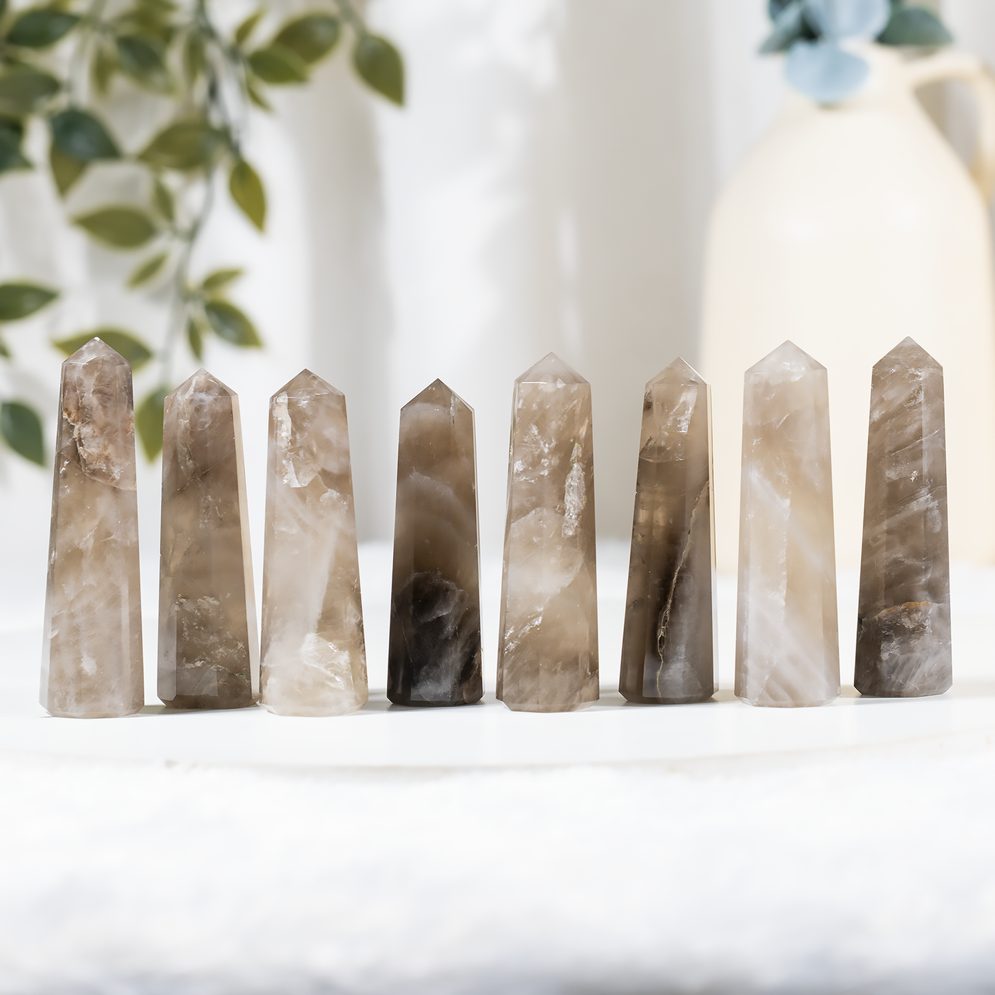 1kg Smokey Quartz Obelisk Tower Point (17-19Pcs)