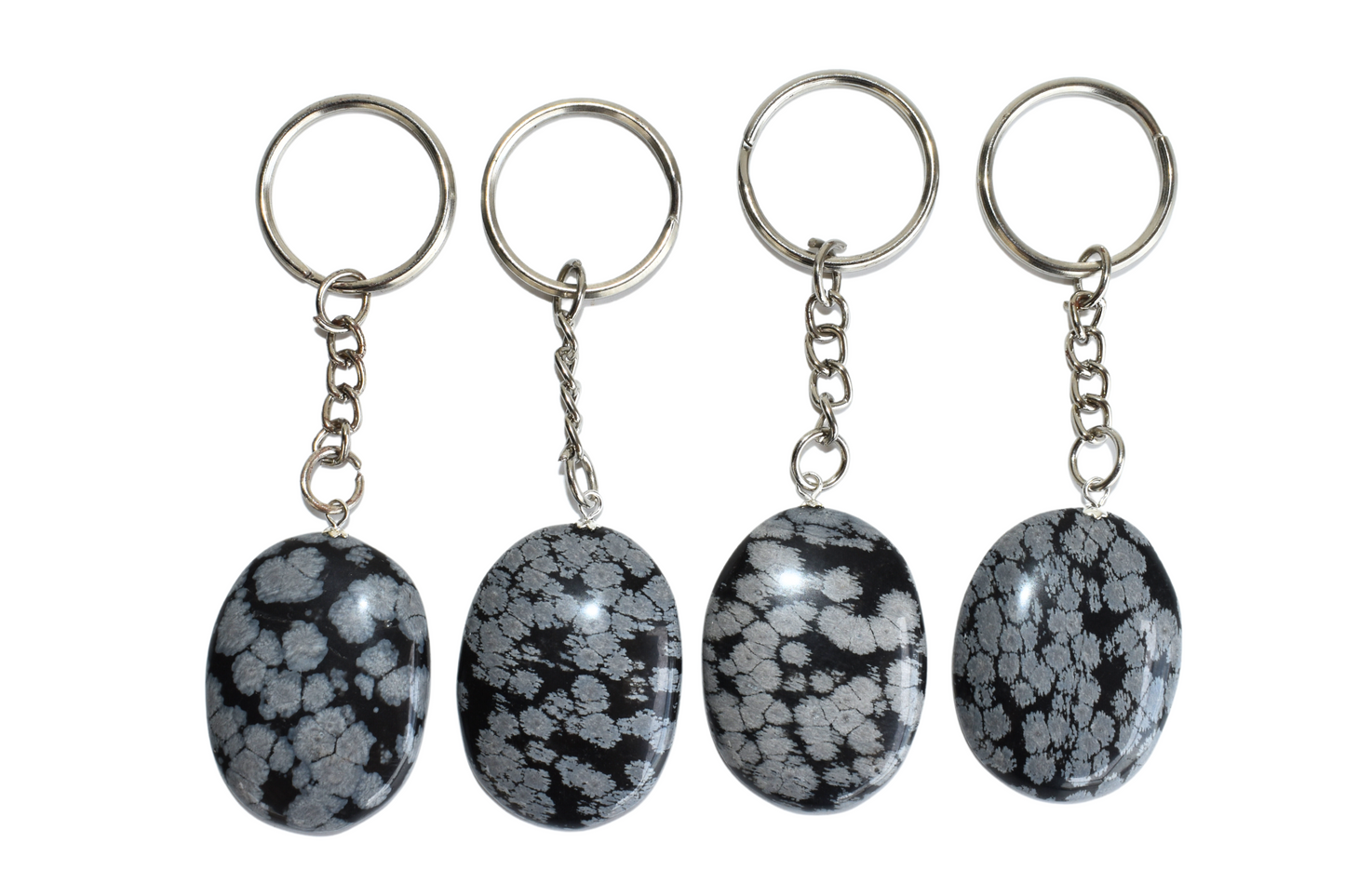 Snowflake Obsidian Key Chain