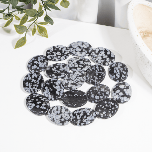 Snowflake Obsidian Worry Stones