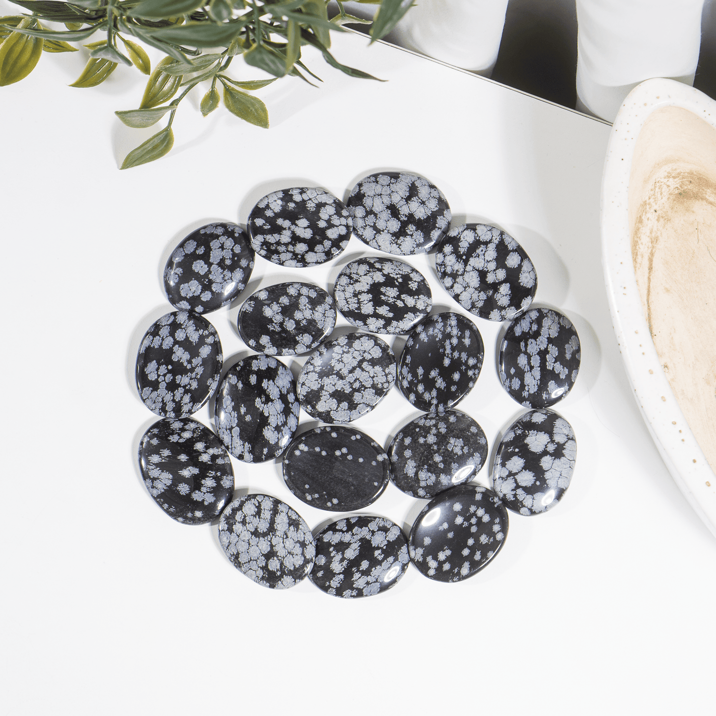 Snowflake Obsidian Worry Stones