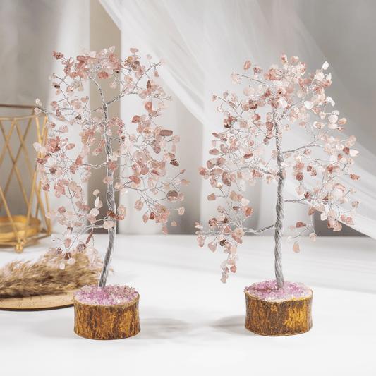 Strawberry Quartz Crystal Tree With 300 Natural Crystal Chips