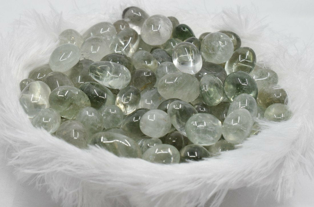 Green Amethyst Tumbled Stone A Grade Medium in pack size of 1lb, 1kg