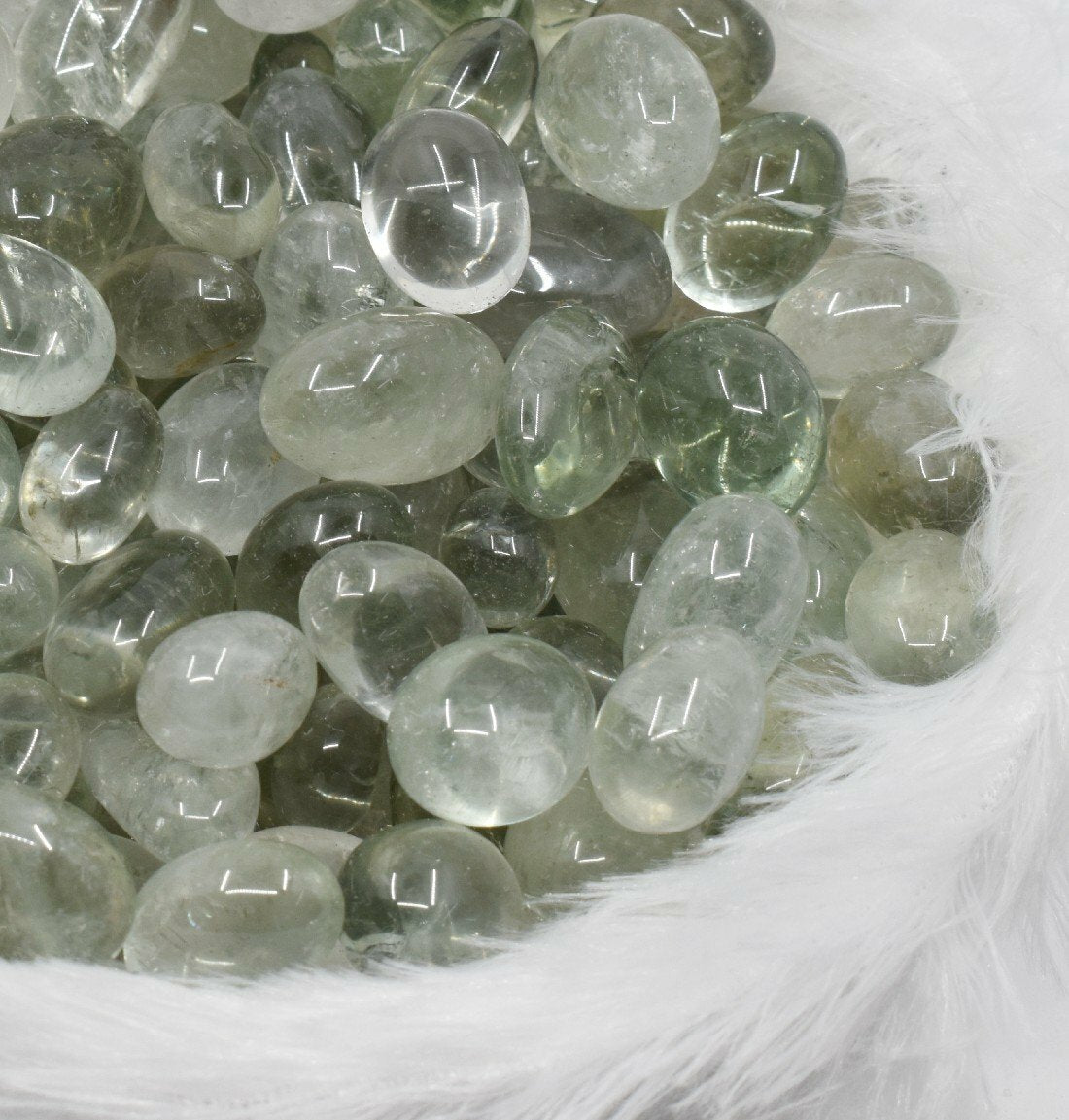 Green Amethyst Tumbled Stone A Grade Medium in pack size of 1lb, 1kg