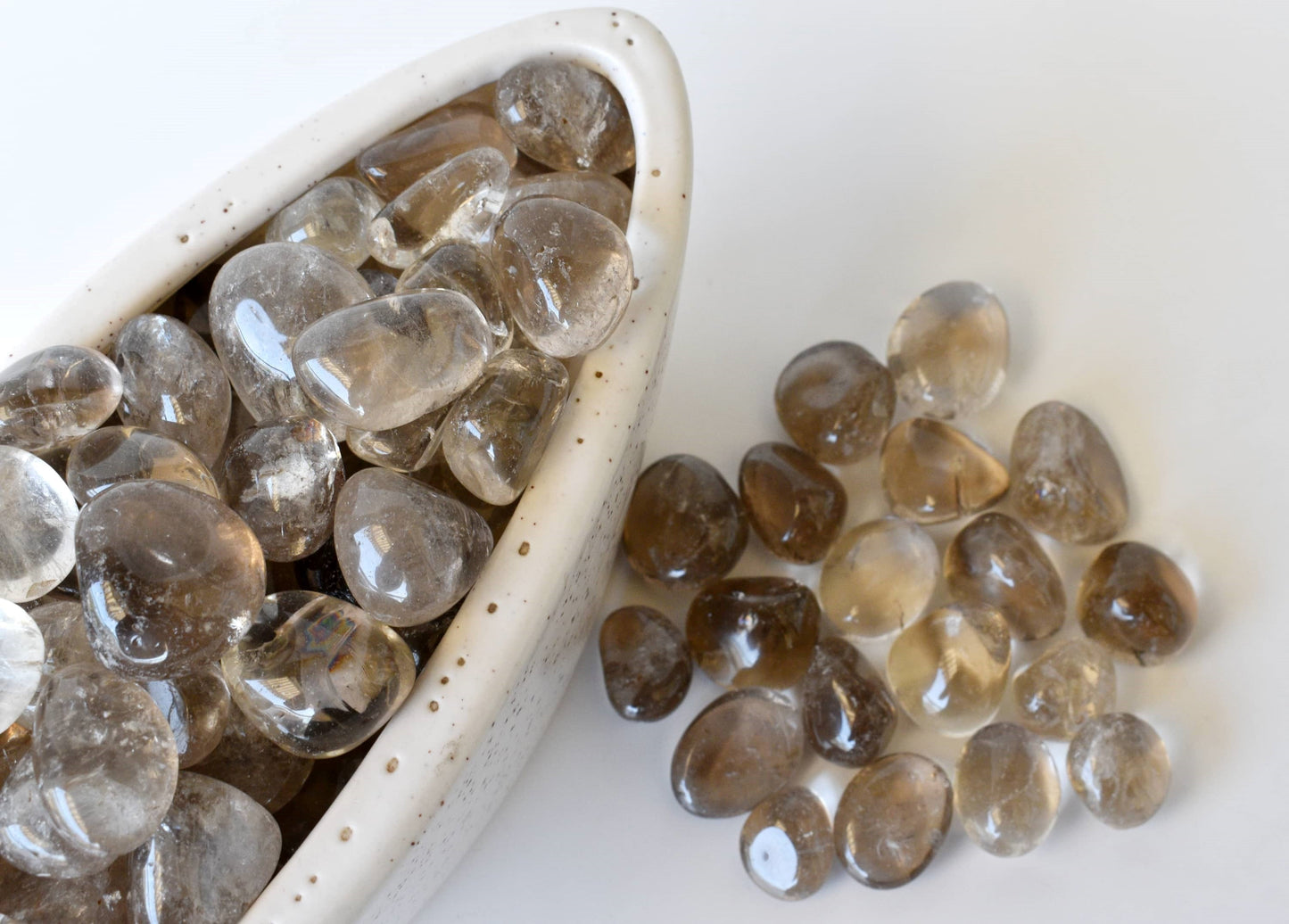 1Kg Smokey Quartz Light Tumbled Stones